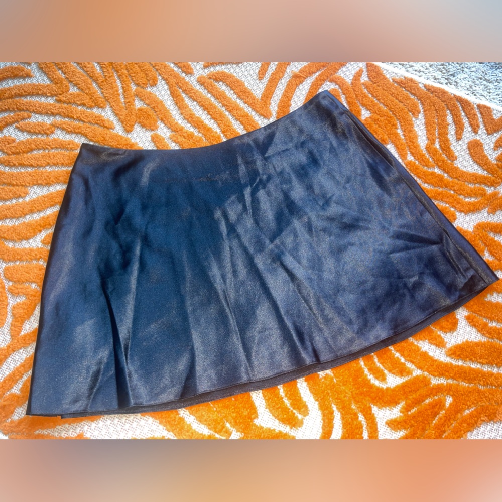 Black Satin Mini Skirt